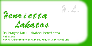 henrietta lakatos business card